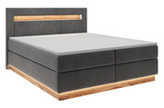 Kontinentales Bett Promie 140x200 cm mit Topper und Beleuchtung, grafischer Samt
