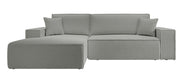 Ecksofa mit Schlaffunktion Farese New L-förmig mit Stauraum, grau Bouclé, linksseitig