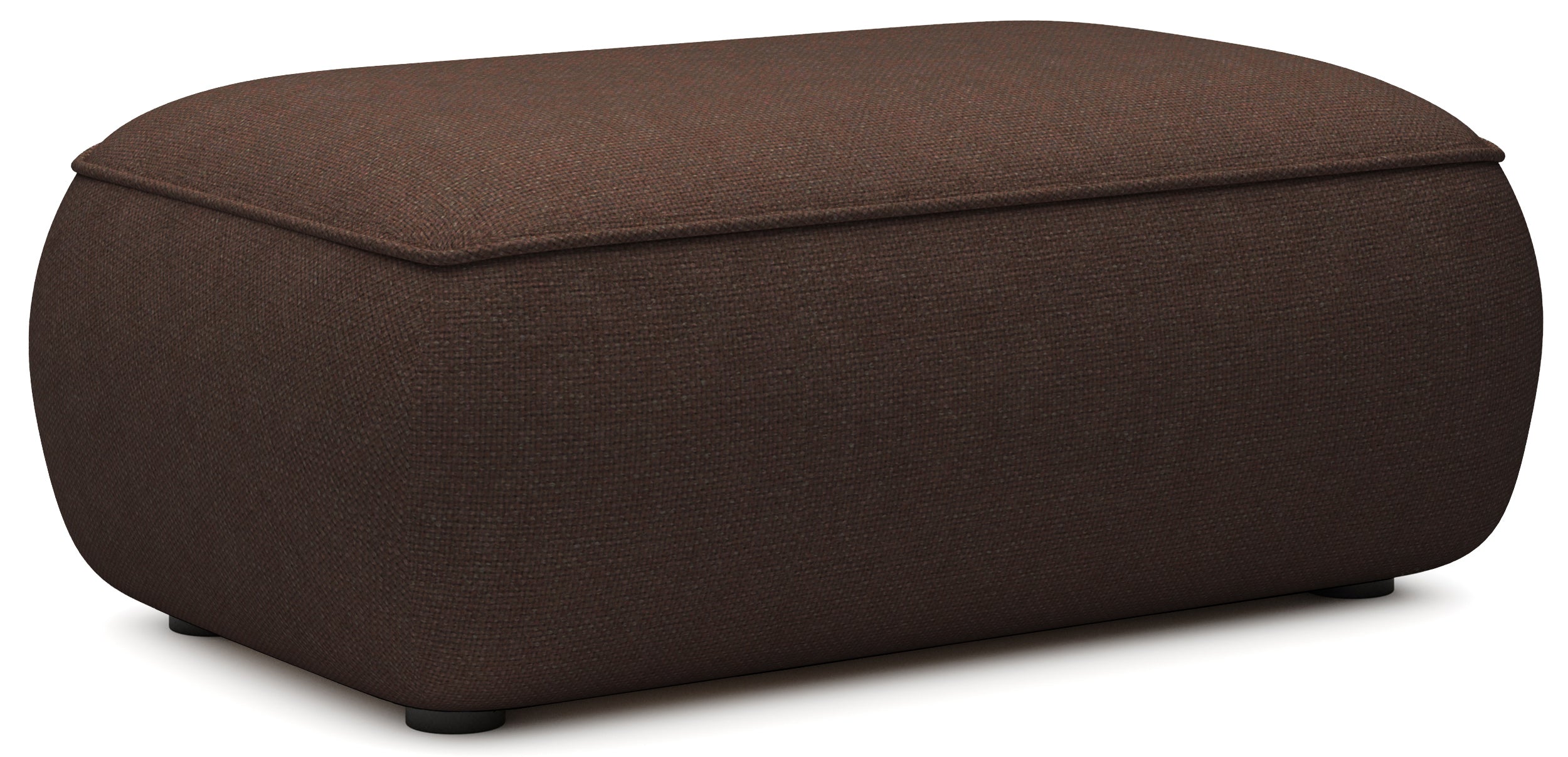 Brauner Ovo-Sitzhocker aus pflegeleichtem Chenille