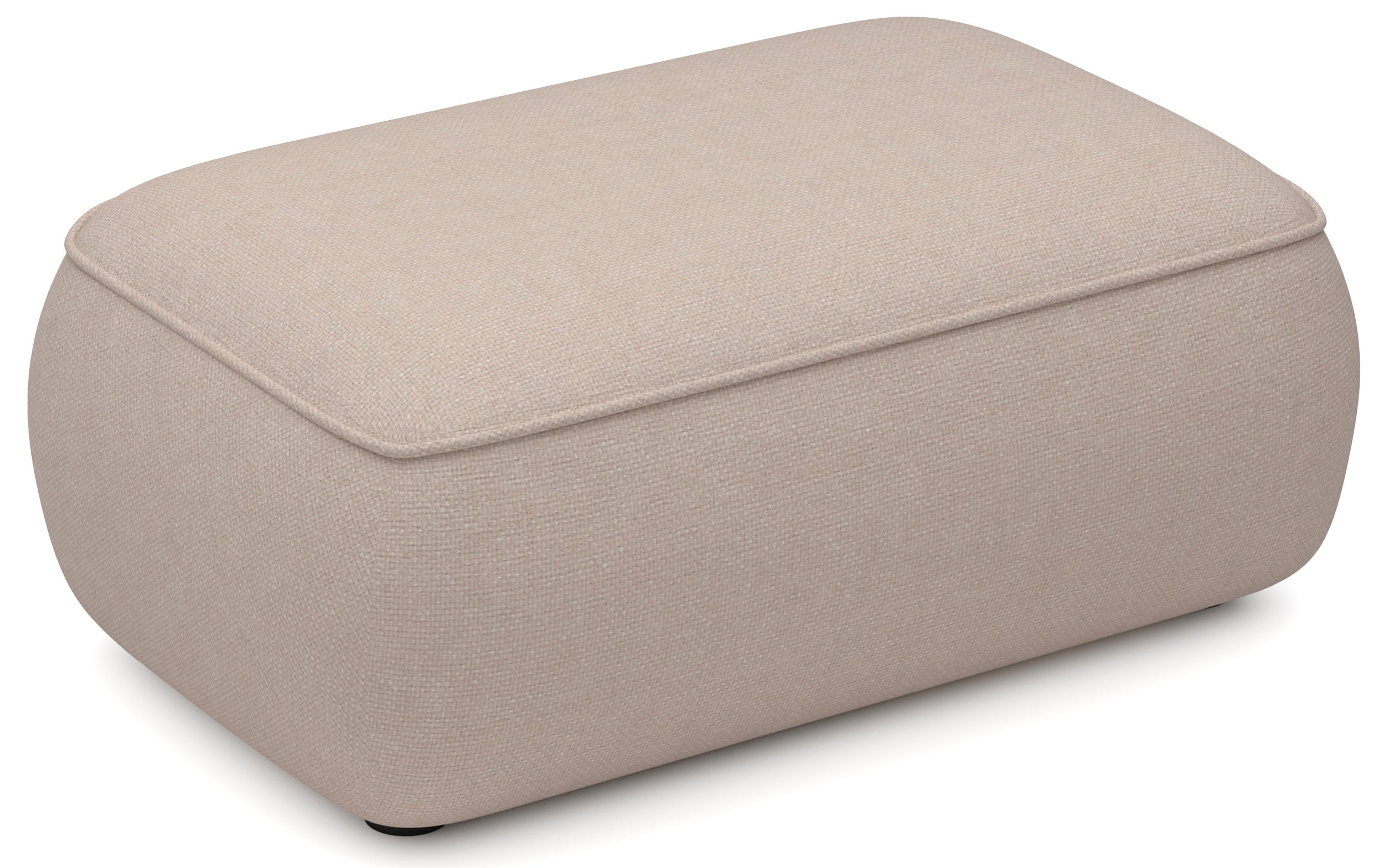 Beiger Ovo Hocker aus leicht zu reinigendem Chenille