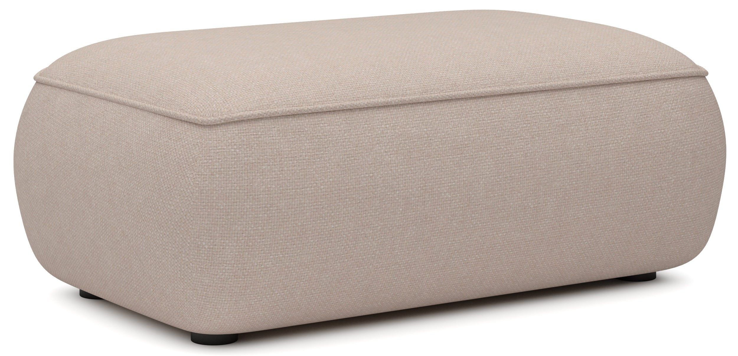 Beiger Ovo Hocker aus leicht zu reinigendem Chenille