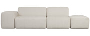 Modulares Sofa Pyllomi mit Hocker, cremefarbenes Geflecht