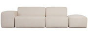 Modulares Sofa Pyllomi mit Hocker, warmbeige Flechtoptik