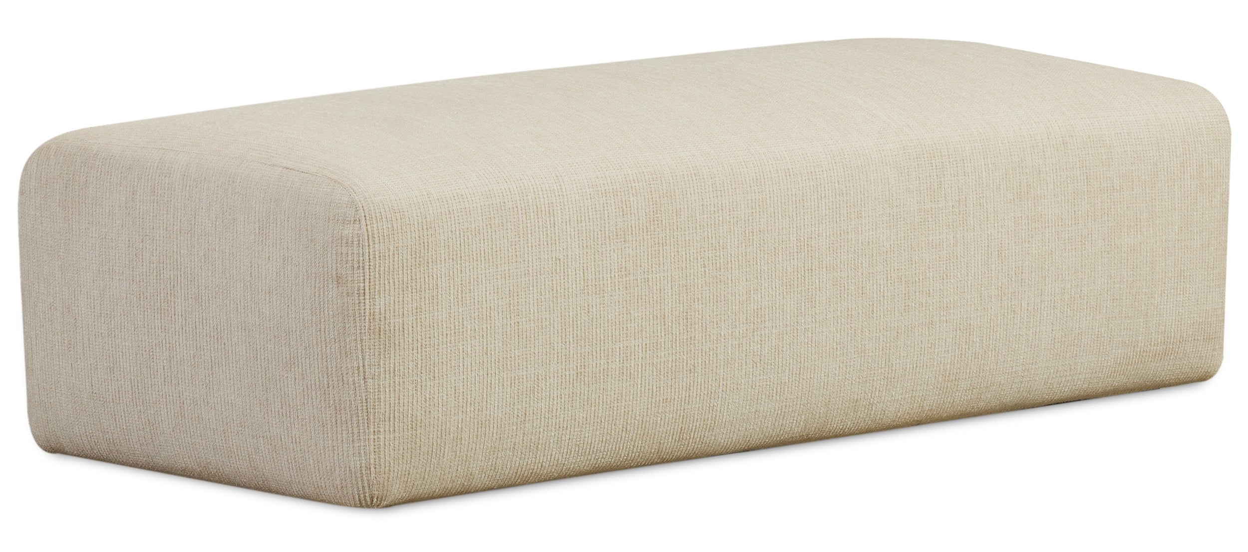 Modulare Eckcouch Pyllomi L-förmig mit Hocker, hellbeige Geflecht