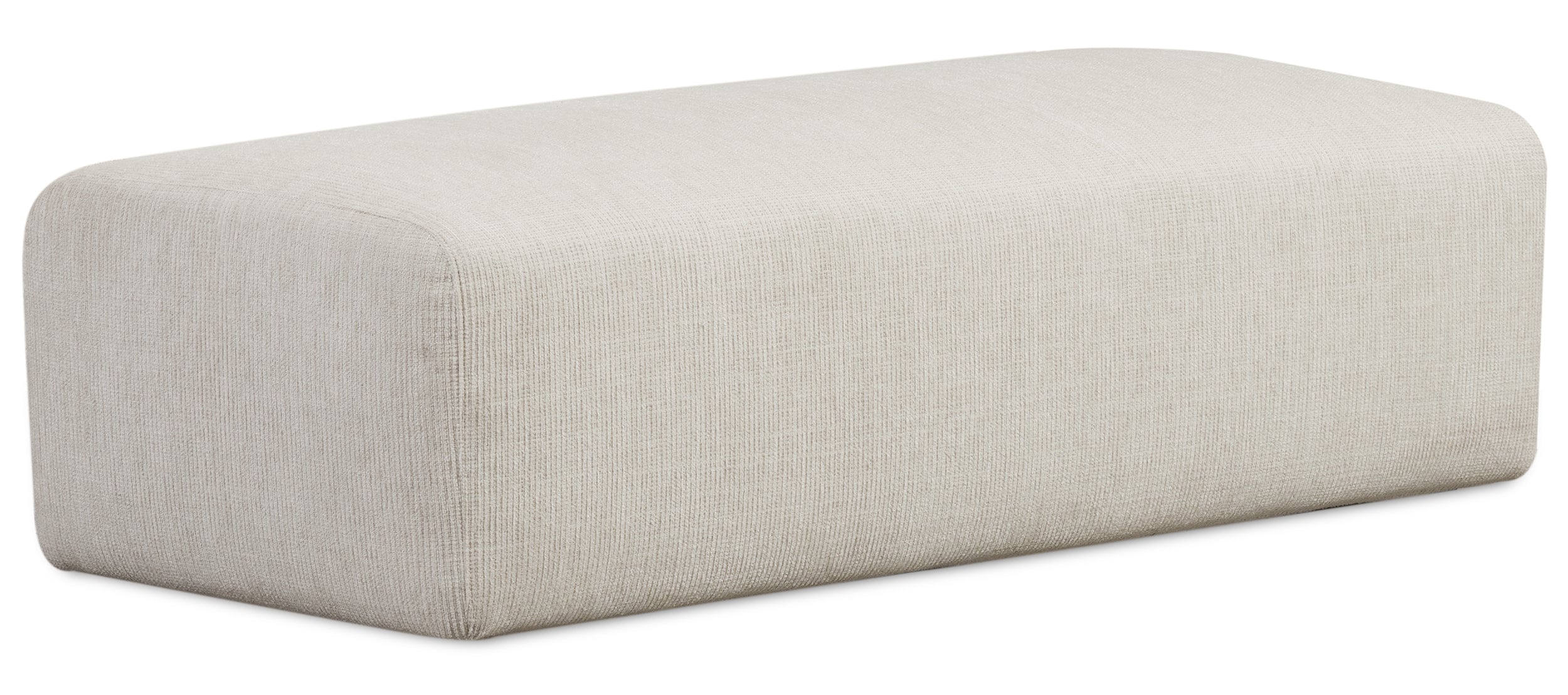Modulares Ecksofa Pyllomi, L-förmig mit Hocker, cremefarbenes Geflecht