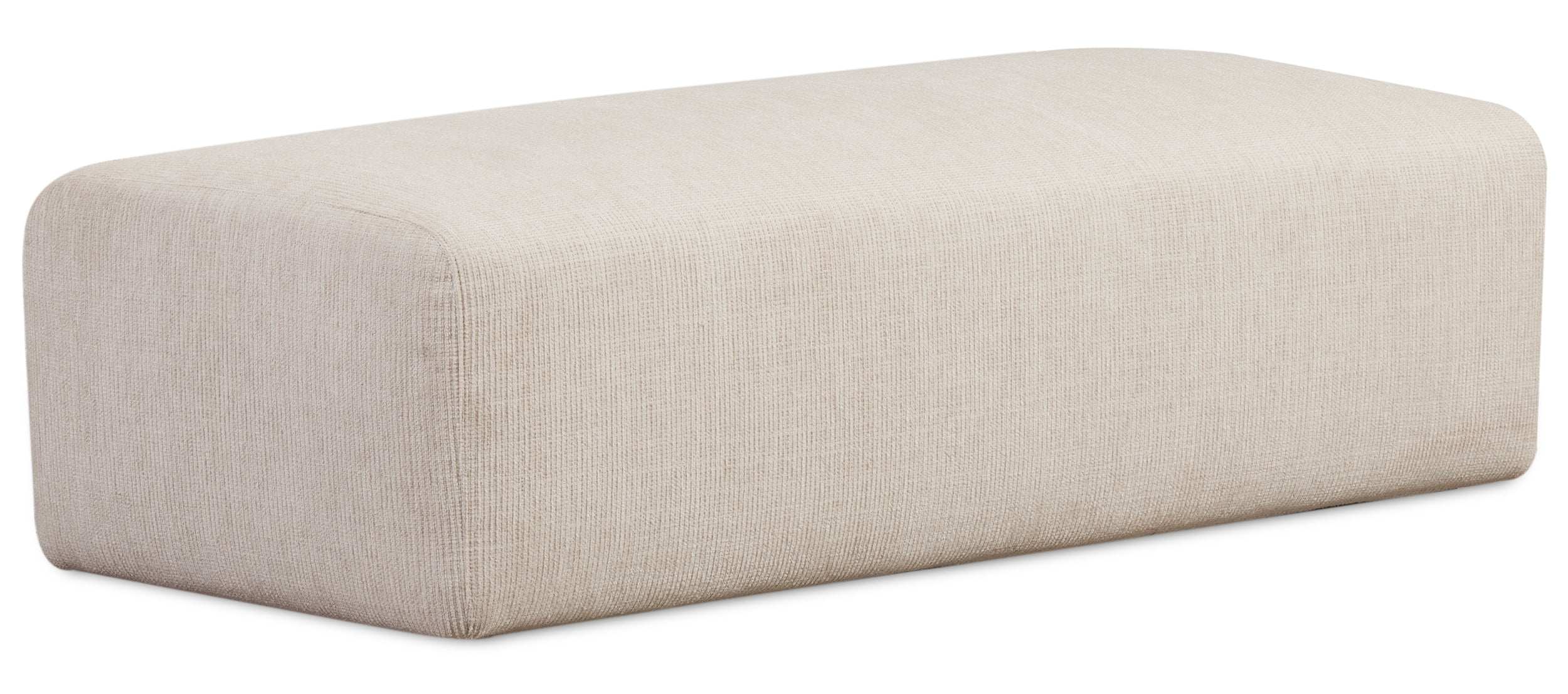 Modulares Sofa Pyllomi mit Hocker, warmbeige Flechtoptik