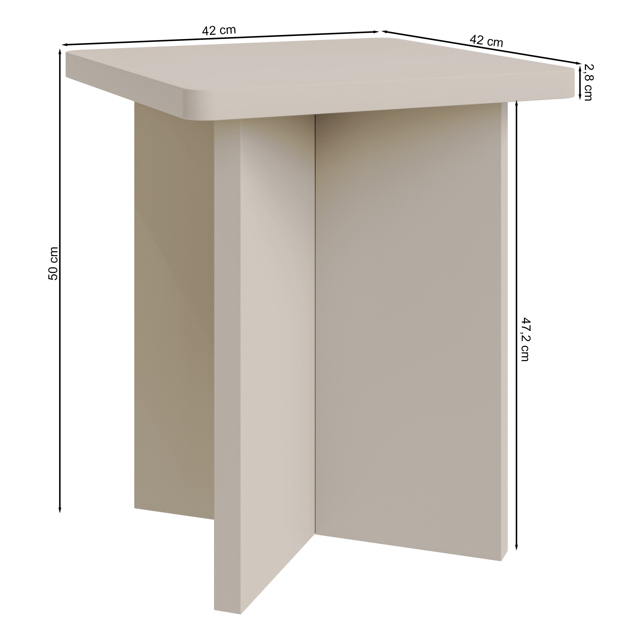 Quadratischer Couchtisch Qubeo 42 cm Esche Prestige Bronze