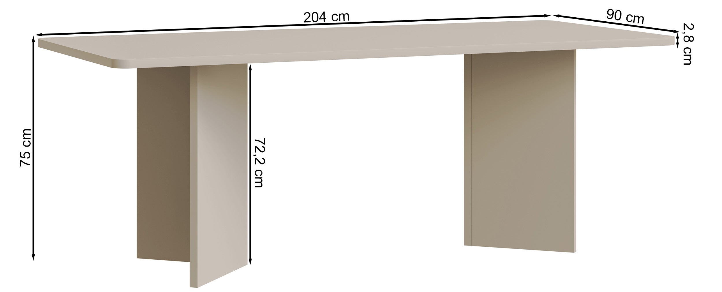 Esstisch Qubeo 204x90 cm geölte Eiche