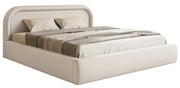 Polsterbett 140x200 cm Ruvi mit Stauraum, grau-beige Chenille