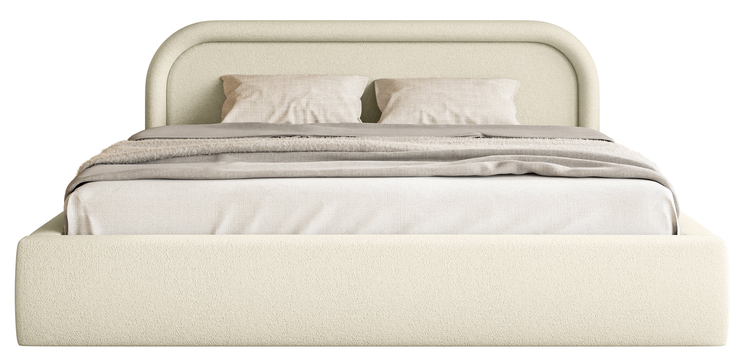 Polsterbett 180x200 cm Ruvi mit Stauraum, beige Chenille