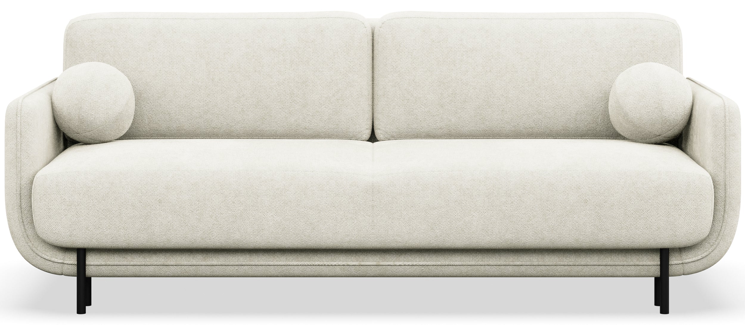 Dreisitziges ausklappbares Sofa Ovals in Creme mit Flechtoptik