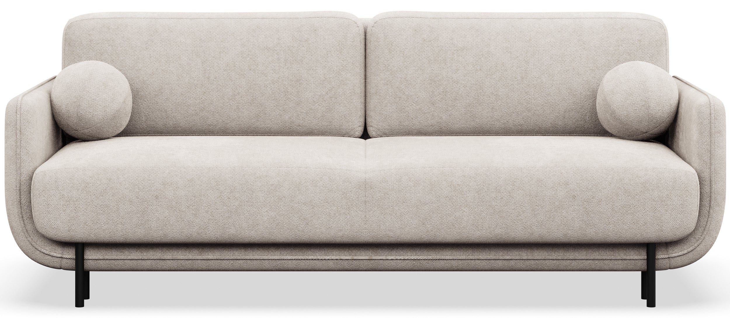 Dreisitziges ausklappbares Sofa Ovals in hellbeigem Flechtmuster