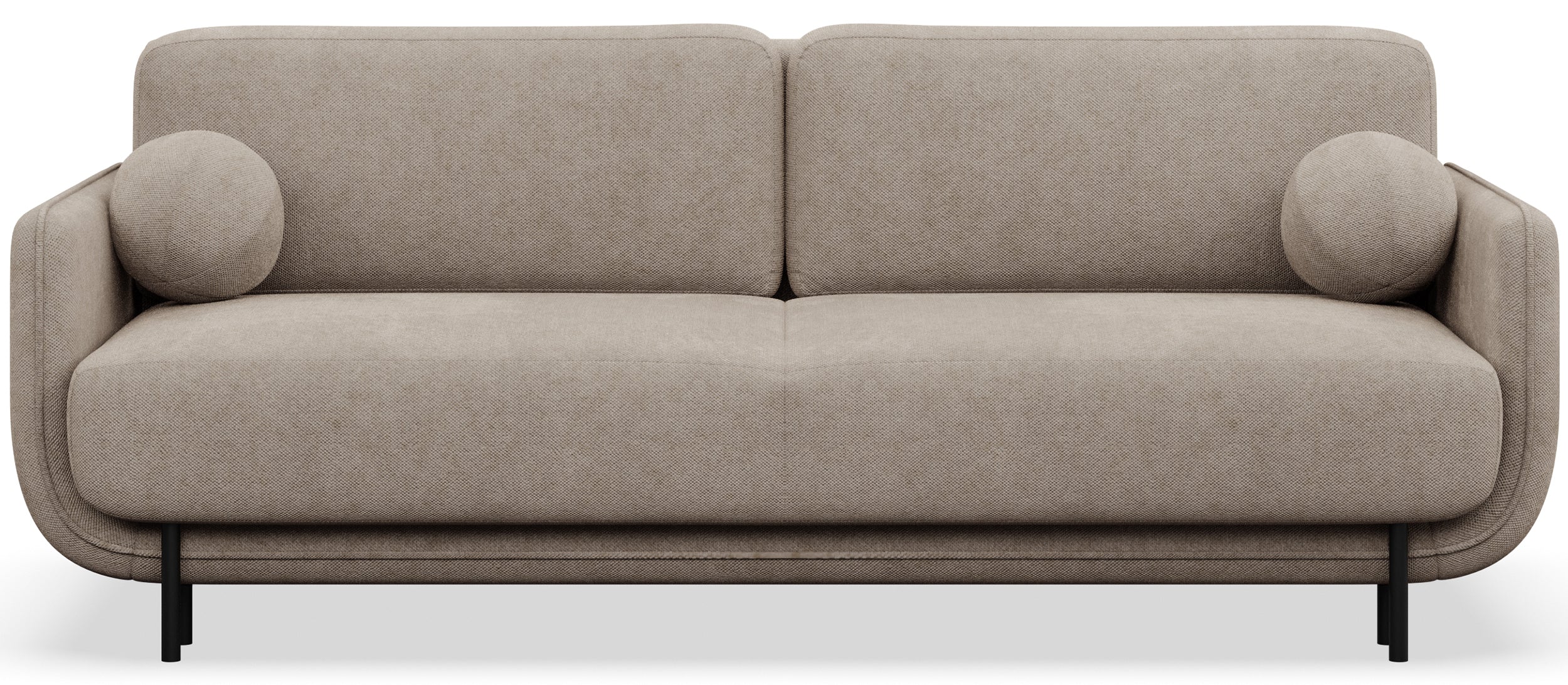 Ausziehbare Dreisitzer-Couch Ovals in Beige, Flechtoptik