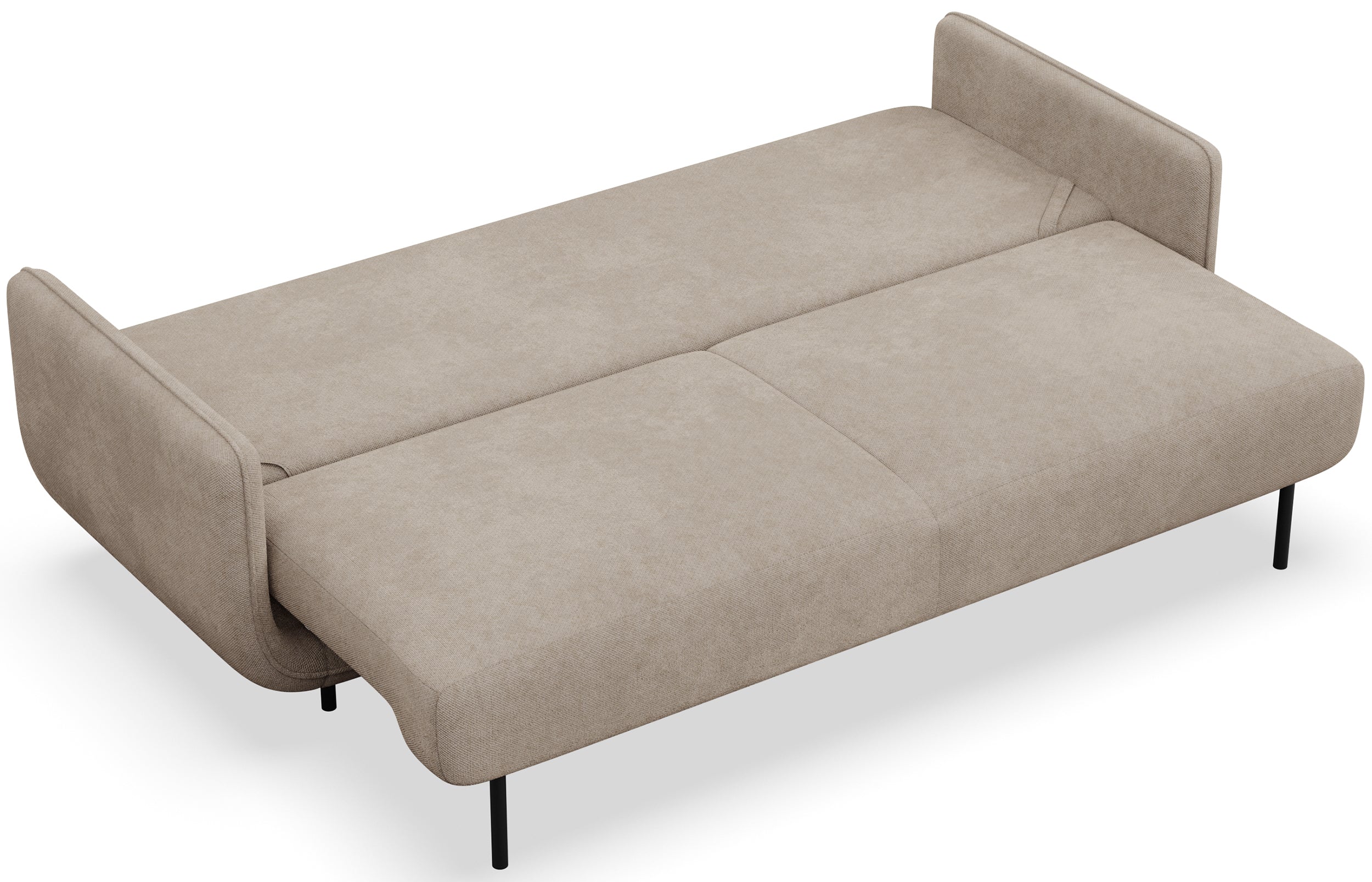 Ausziehbare Dreisitzer-Couch Ovals in Beige, Flechtoptik