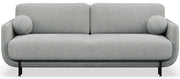 Dreisitziges ausklappbares Sofa Ovals in Hellgrau mit Flechtmuster