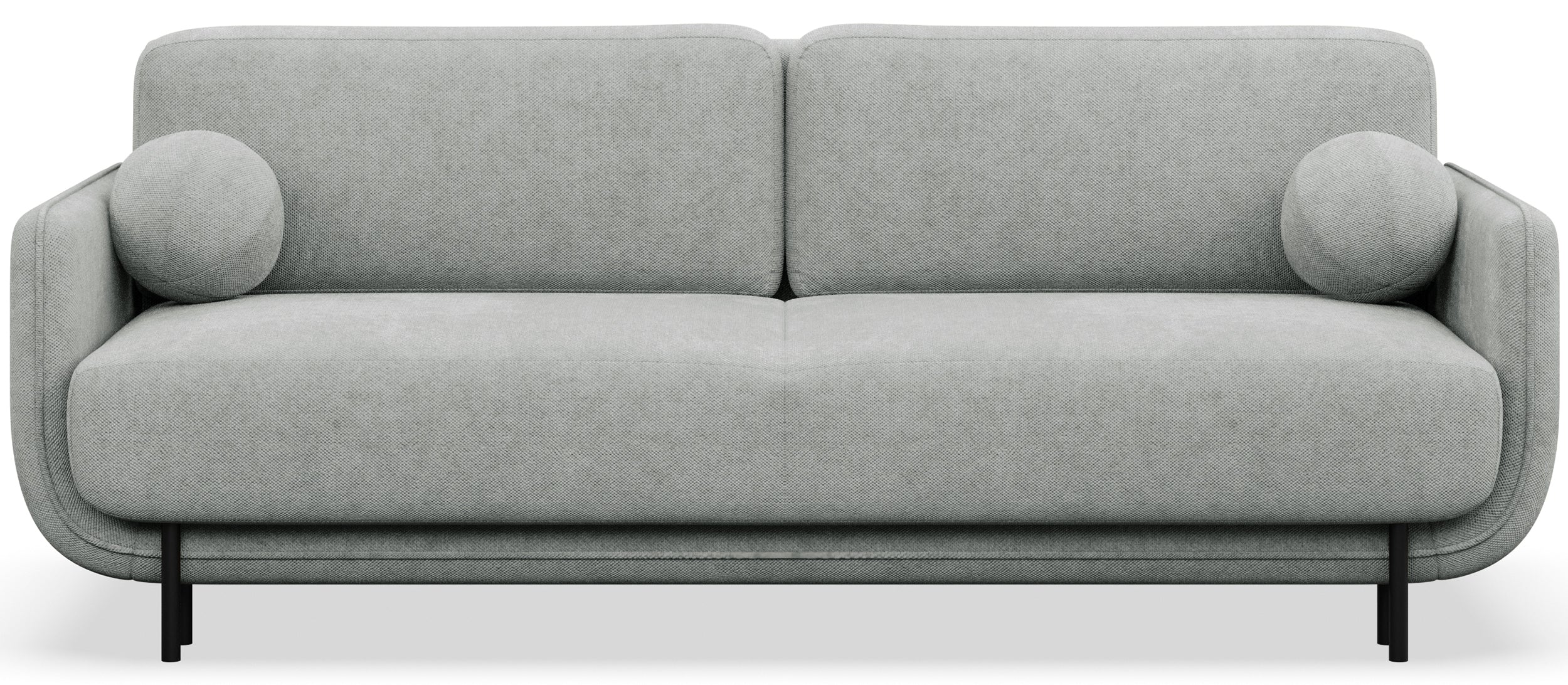 Dreisitziges ausklappbares Sofa Ovals in Hellgrau mit Flechtmuster