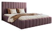 Polsterbett 160x200 cm Fiarro mit Bettkasten, violetter Samt, Metallrahmen
