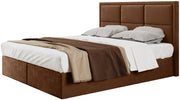 Kontinentales Bett 160x200 cm Rommano mit Bonell-Federkernmatratze und Topper, kupferfarbener Samt