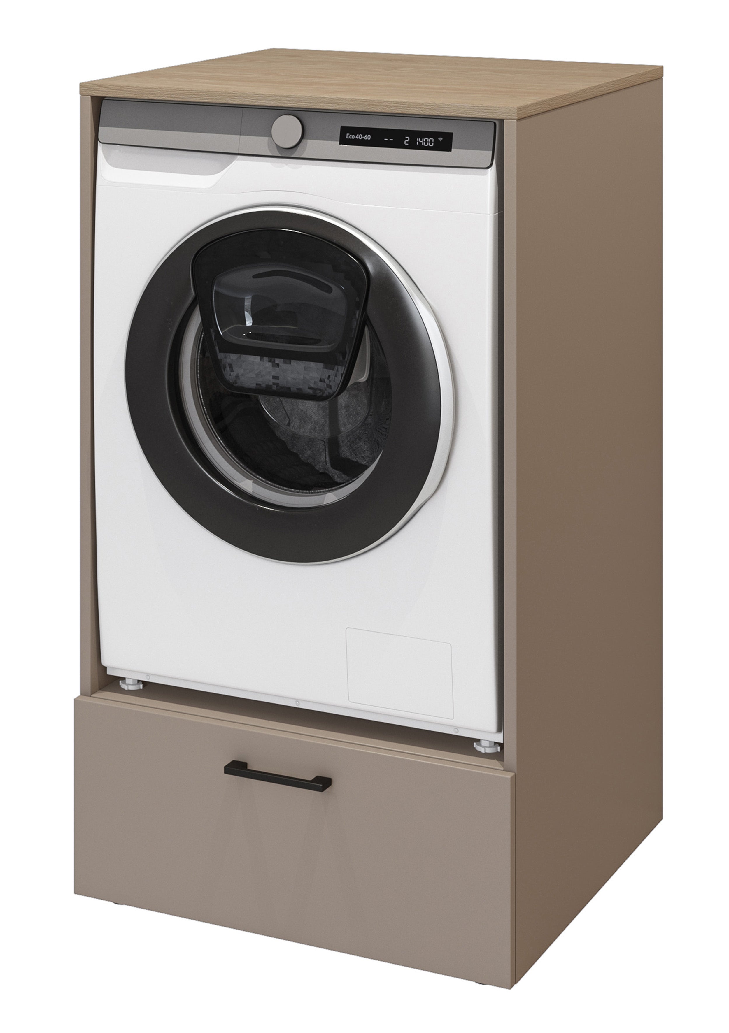 Schrank für die Waschmaschine Rosa mit Schublade Congo/geölte Eiche