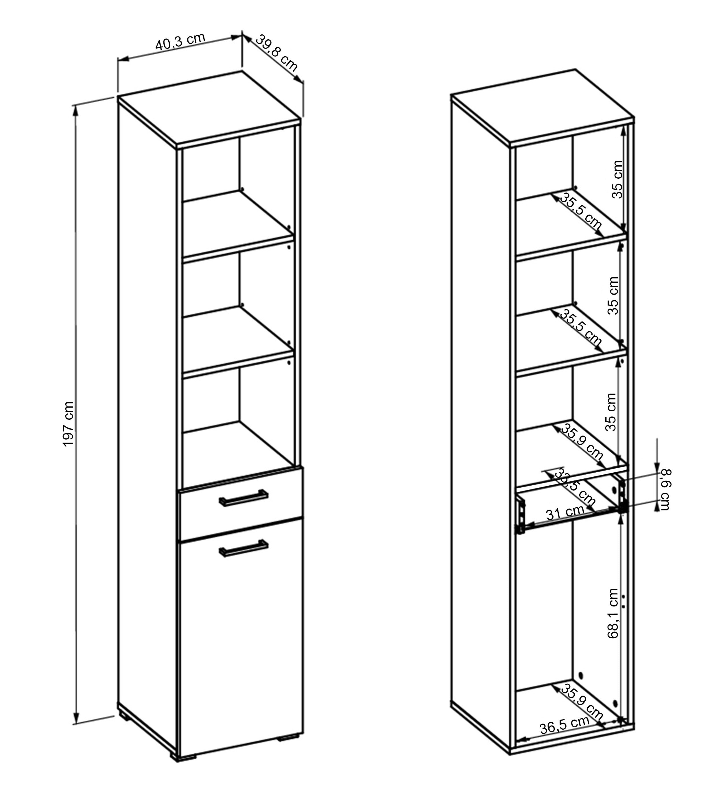 Badschrank Rosa congo/geölte Eiche