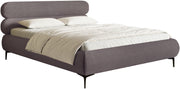 Polsterbett 140x200 cm Roule Cord braunes Cord mit schwarzen Beinen