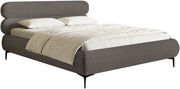 Gepolstertes Bett 180x200 cm Roule Cord grau Cordstoff schwarze Beine