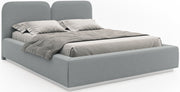 Gepolstertes Bett 140x200 cm Comoves, grauer Samt