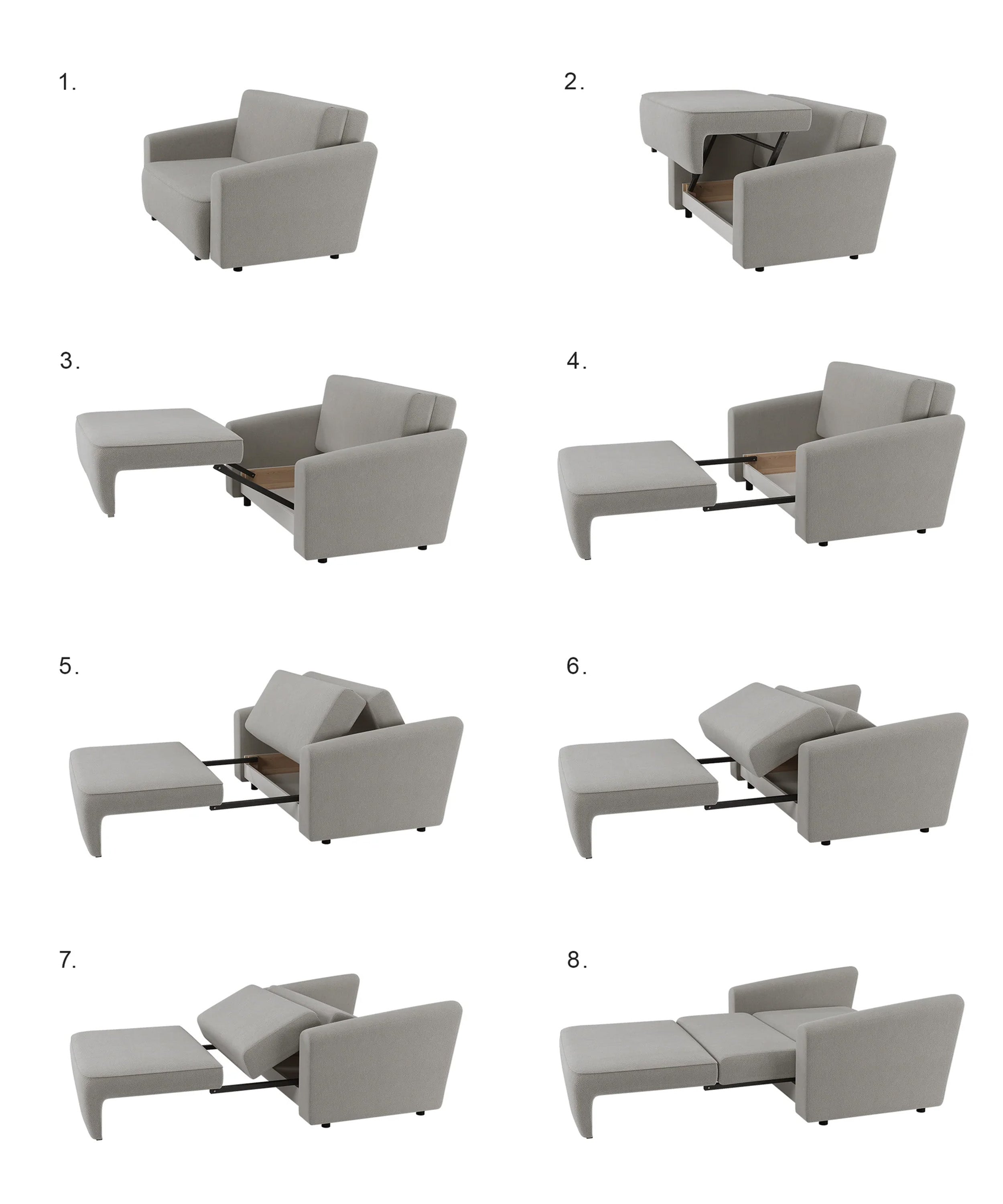 Ausziehbare Zweisitzer-Couch Paxi 145 cm mit Stauraum, Pflaumenfarbener Chenillestoff