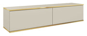 TV-Schrank Mucalma 135 cm beige mit goldenen Einsätzen