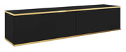 TV-Schrank Mucalma 135 cm schwarz mit goldenen Einsätzen