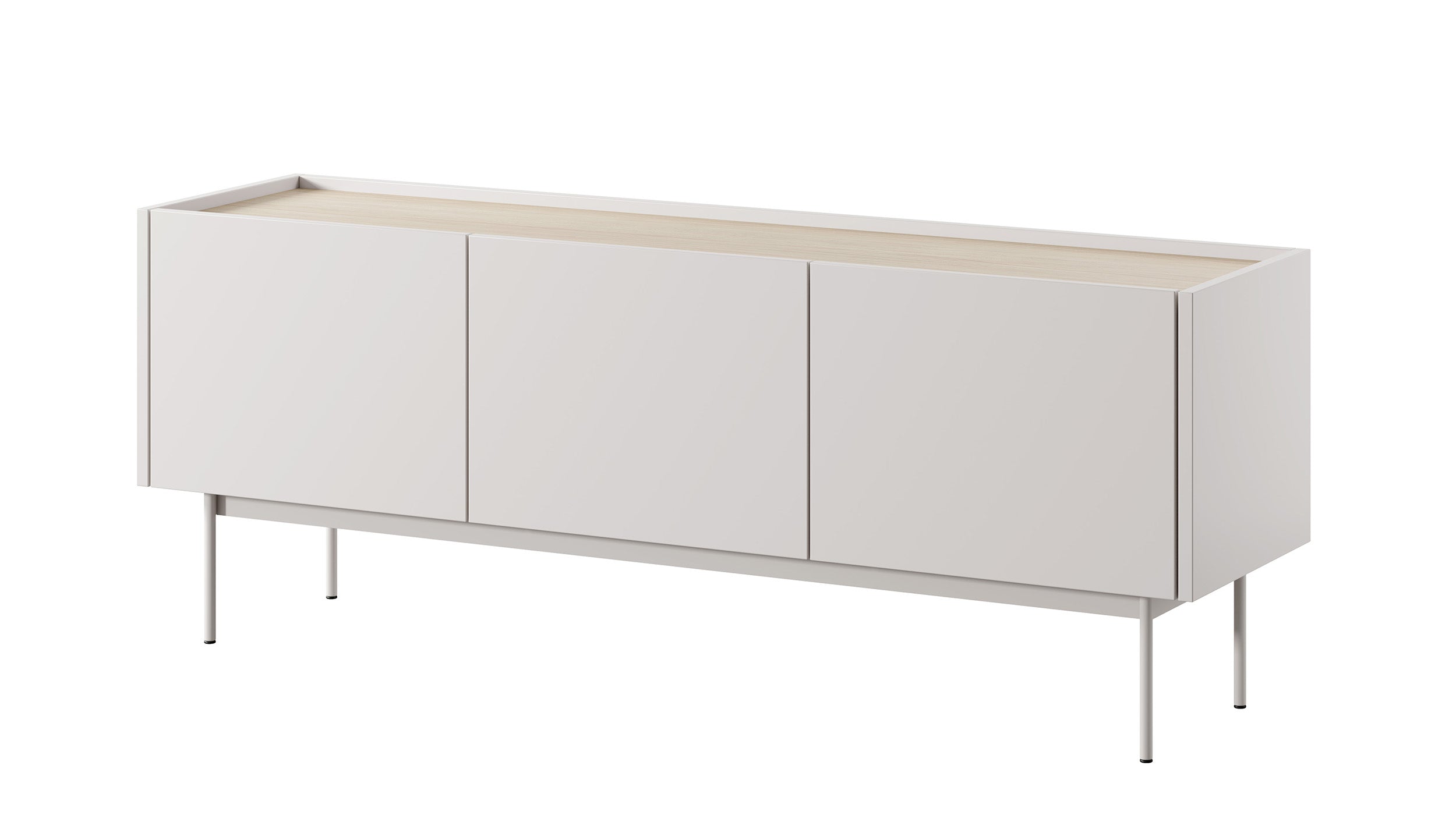 TV-Schrank Color 144 cm, dreitürig, Kaschmir / Eiche Linea