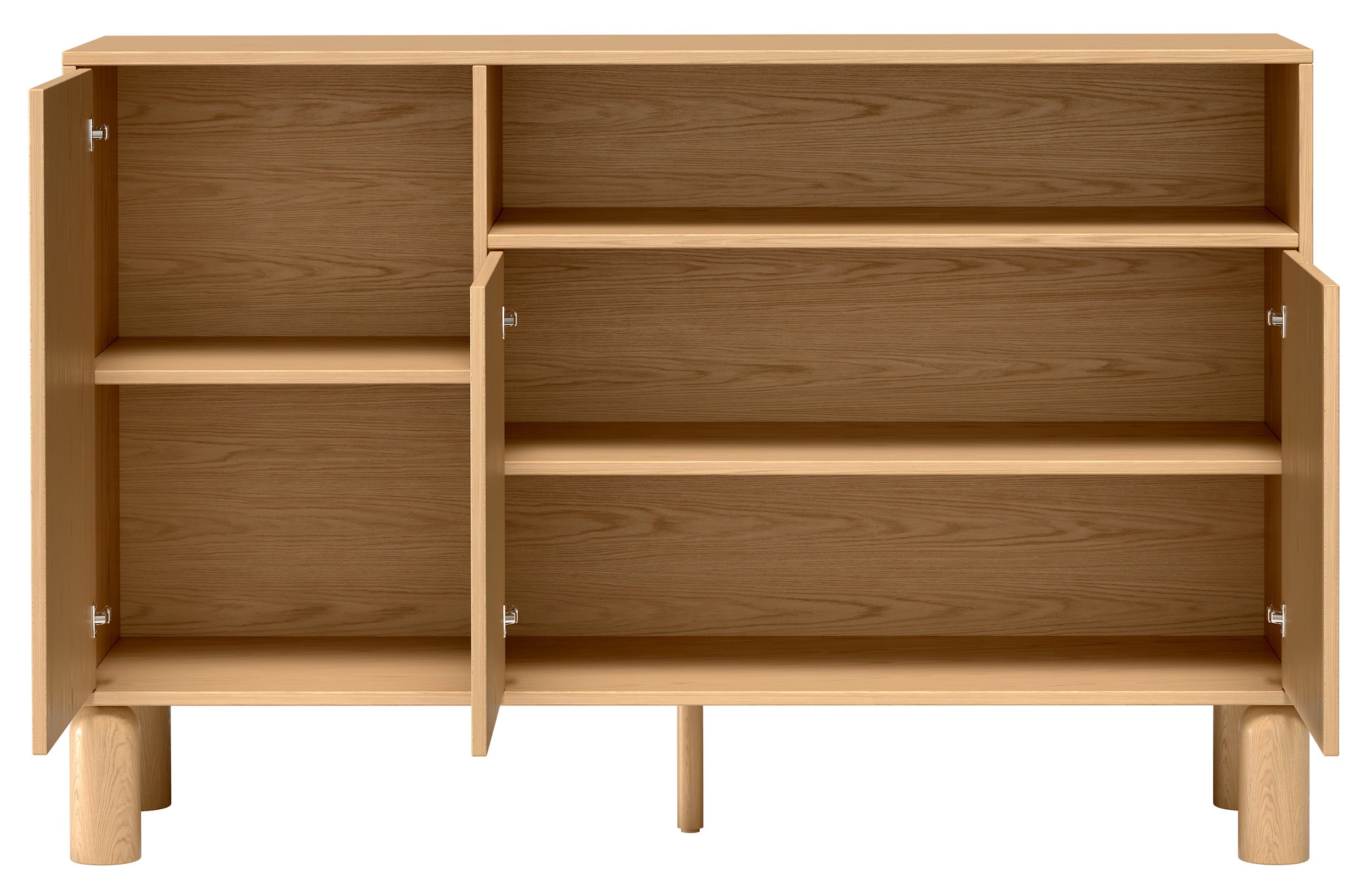 Drehtür-Kommode Sanden mit Nische 140 cm Eiche Bookmatch