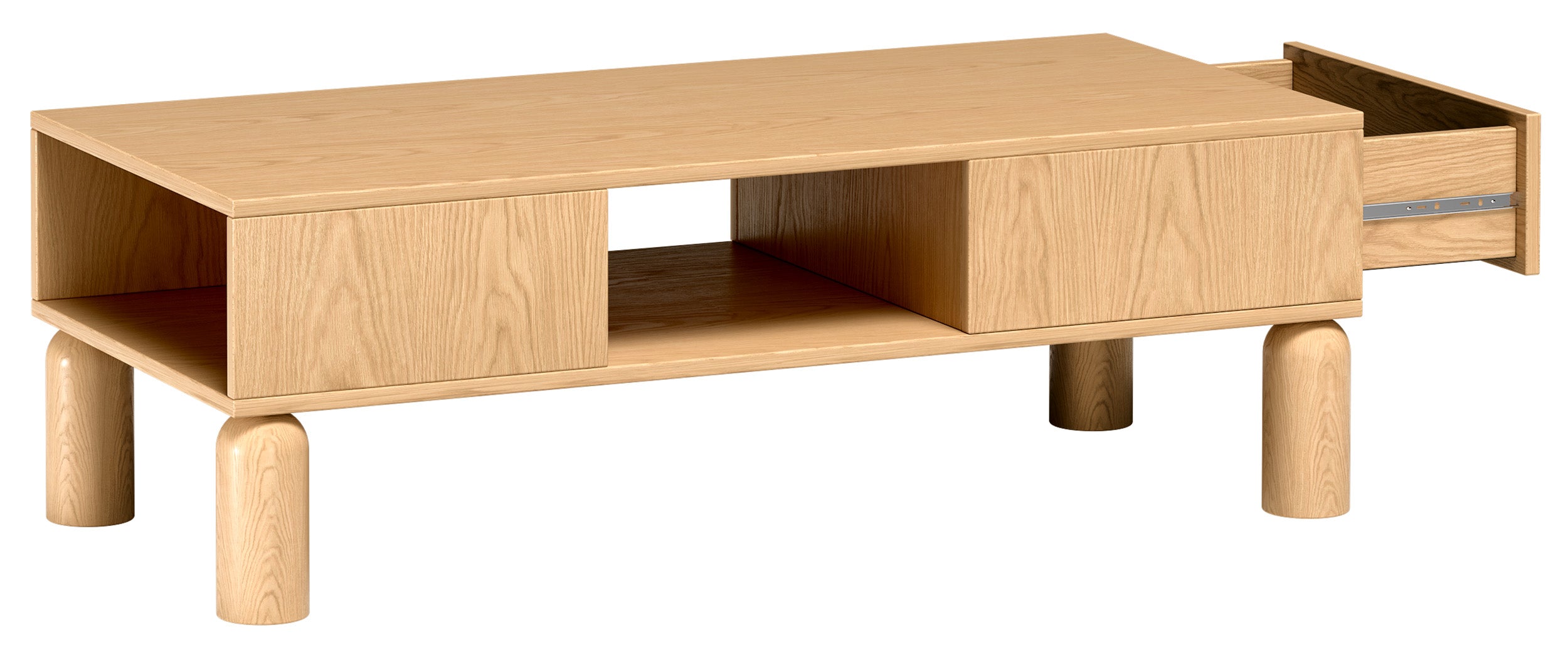 Sanden Couchtisch mit Schublade 50x110 cm Eiche Bookmatch