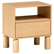 Nachttisch Sanden mit Schublade und Fach, 54 cm, Eiche Bookmatch