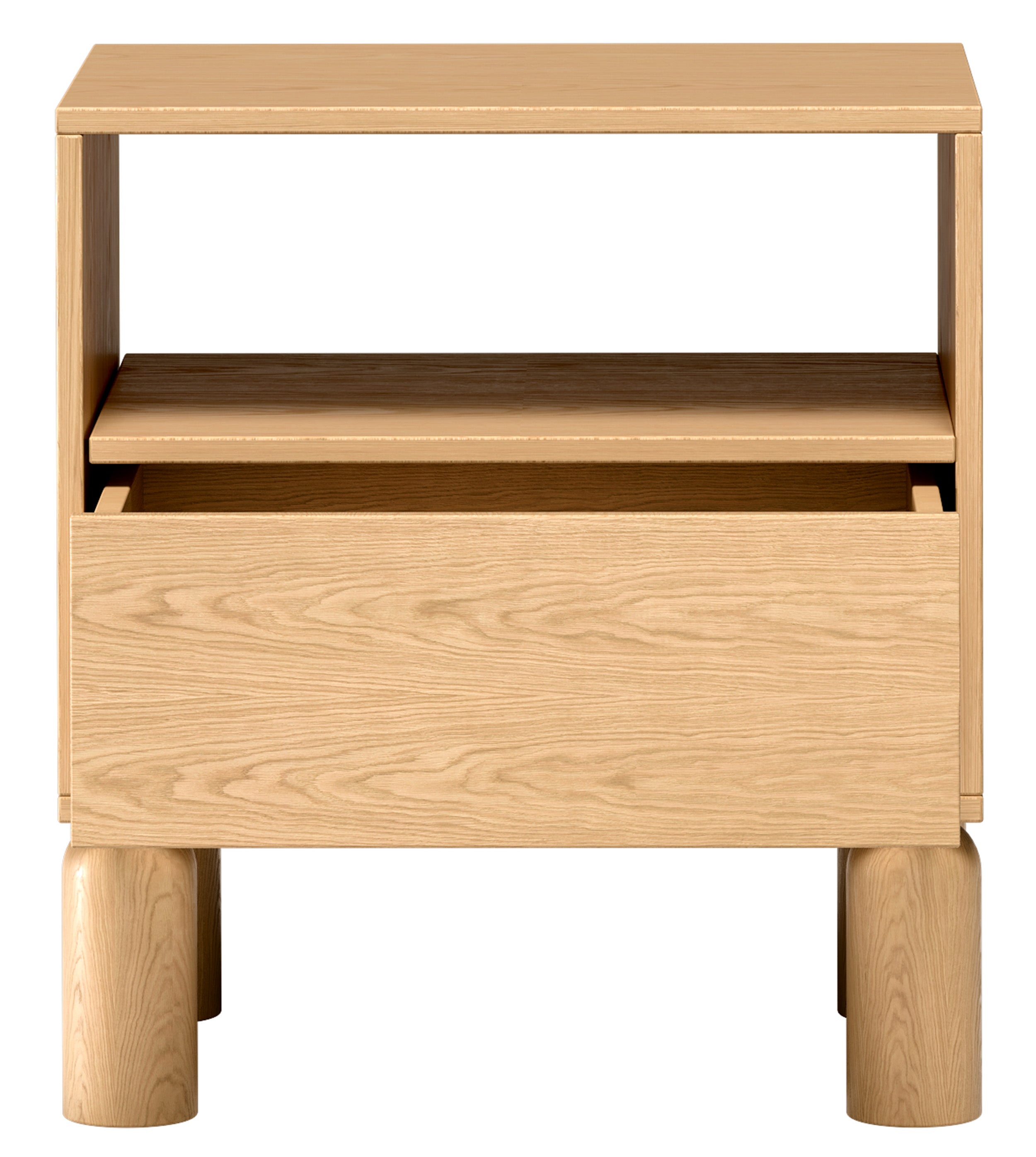 Nachttisch Sanden mit Schublade und Fach, 54 cm, Eiche Bookmatch