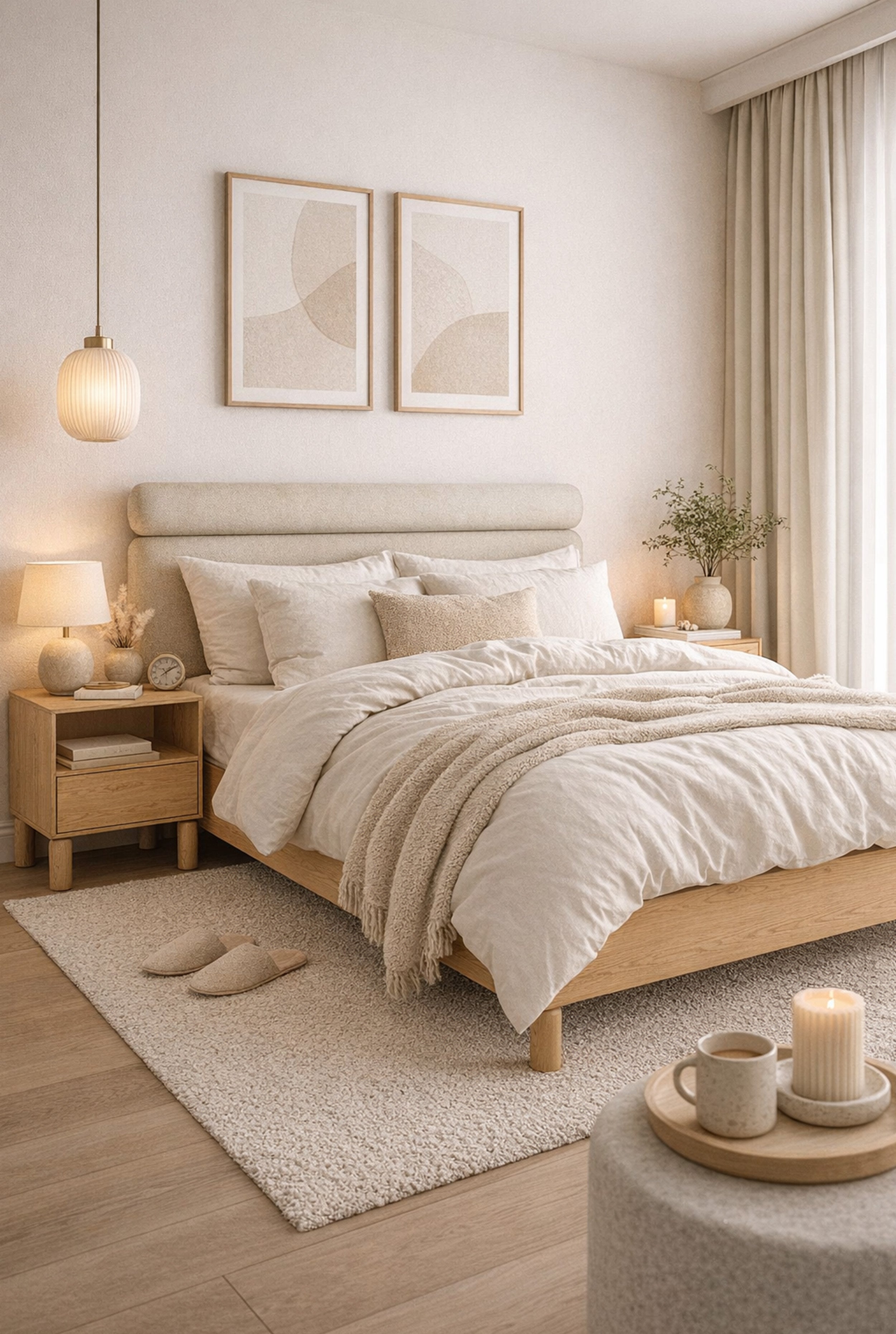 Nachttisch Sanden mit Schublade und Fach, 54 cm, Eiche Bookmatch