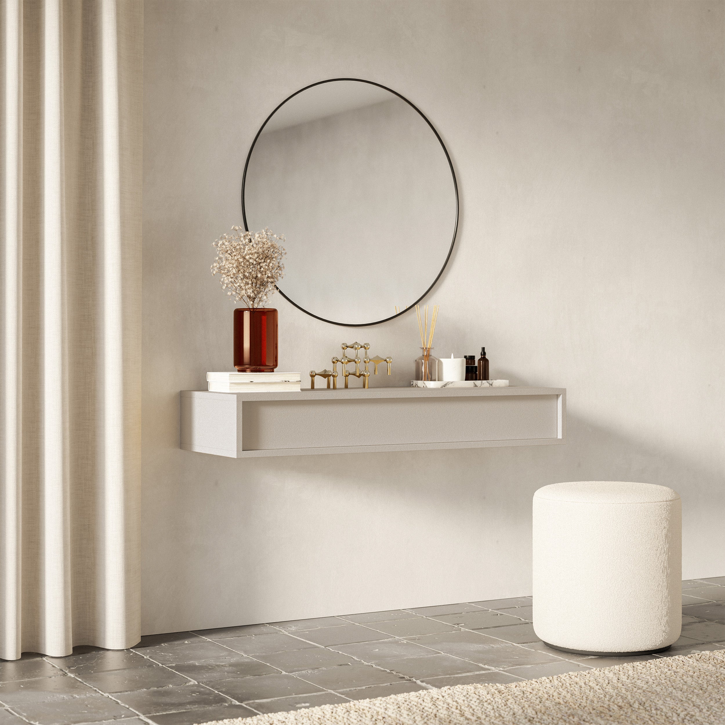 Sanva-Konsole mit hängender Schublade 90 cm Kaschmir