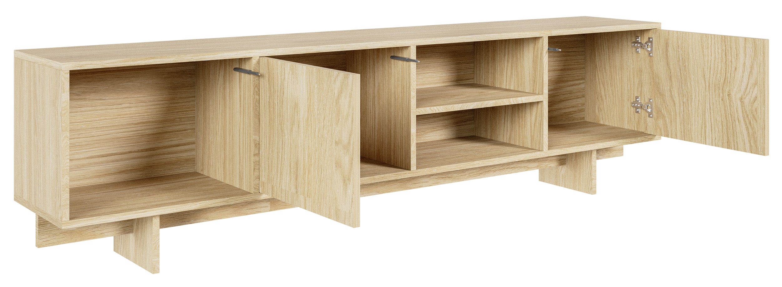 Sanva TV-Schrank mit zwei Türen und drei Fächern, 200 cm, geölte Eiche