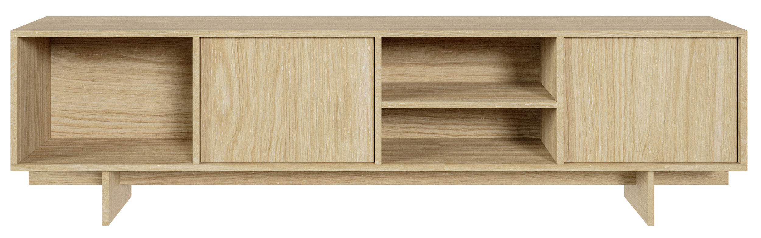 Sanva TV-Schrank mit zwei Türen und drei Fächern, 200 cm, geölte Eiche