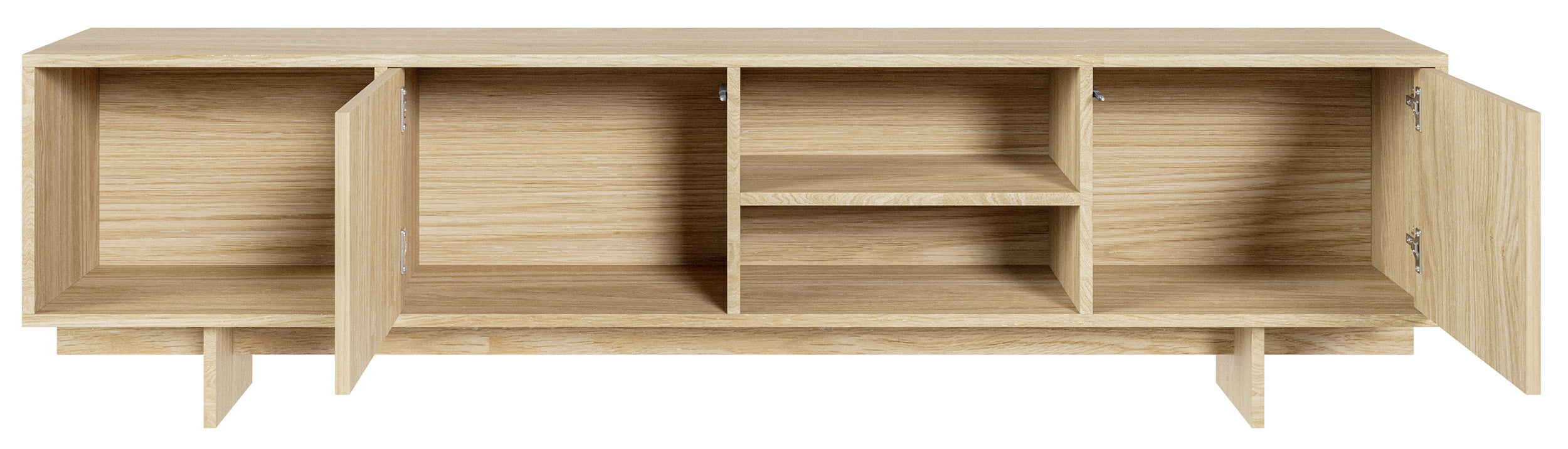 Sanva TV-Schrank mit zwei Türen und drei Fächern, 200 cm, geölte Eiche