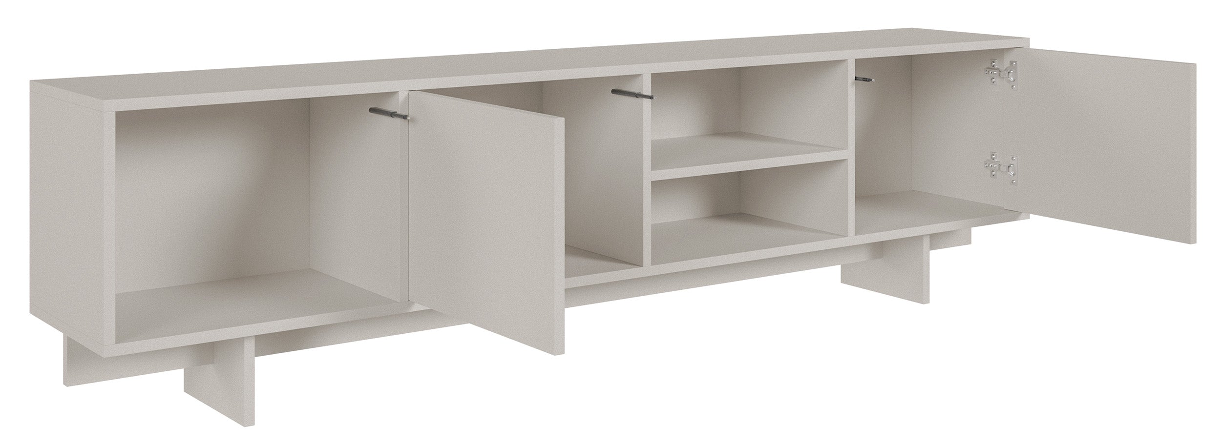 Sanva TV-Schrank mit zwei Türen und drei Fächern, 200 cm, Kaschmir