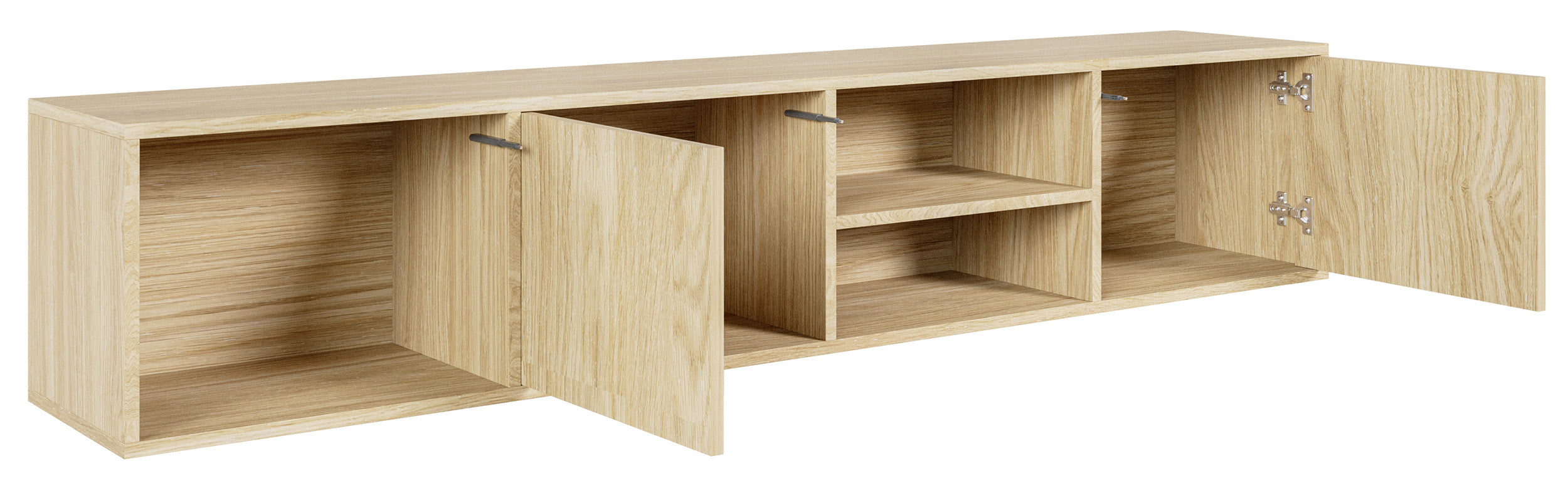 Sanva Hängeschrank für TV, zweiflügelig mit drei Fächern, 200 cm, geölte Eiche