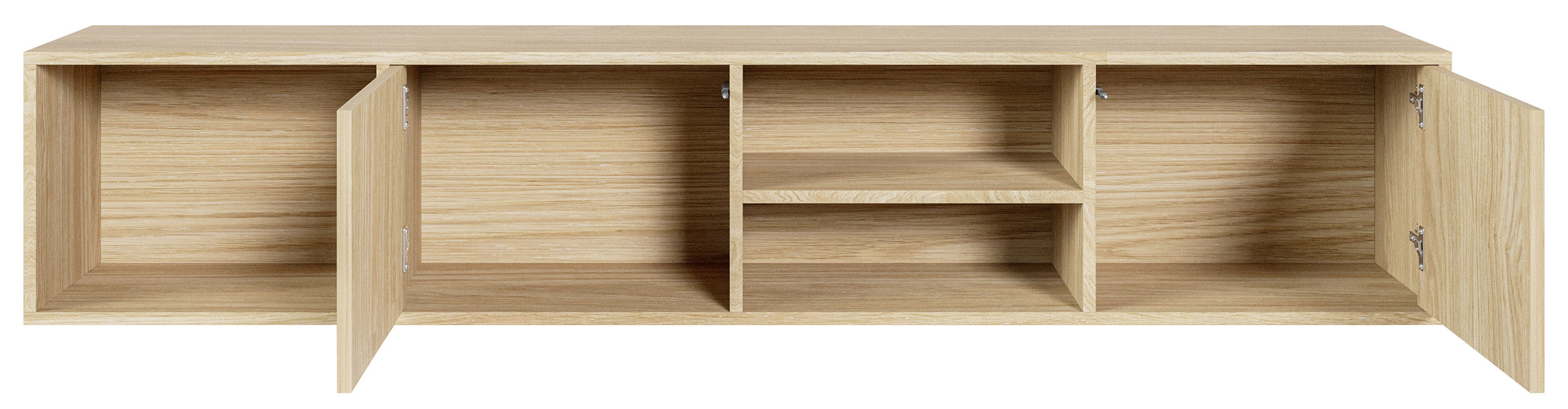 Sanva Hängeschrank für TV, zweiflügelig mit drei Fächern, 200 cm, geölte Eiche