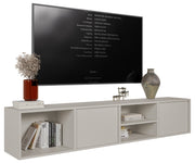 Sanva Hängeschrank für TV mit zwei Türen und drei Fächern, 200 cm, Kaschmir