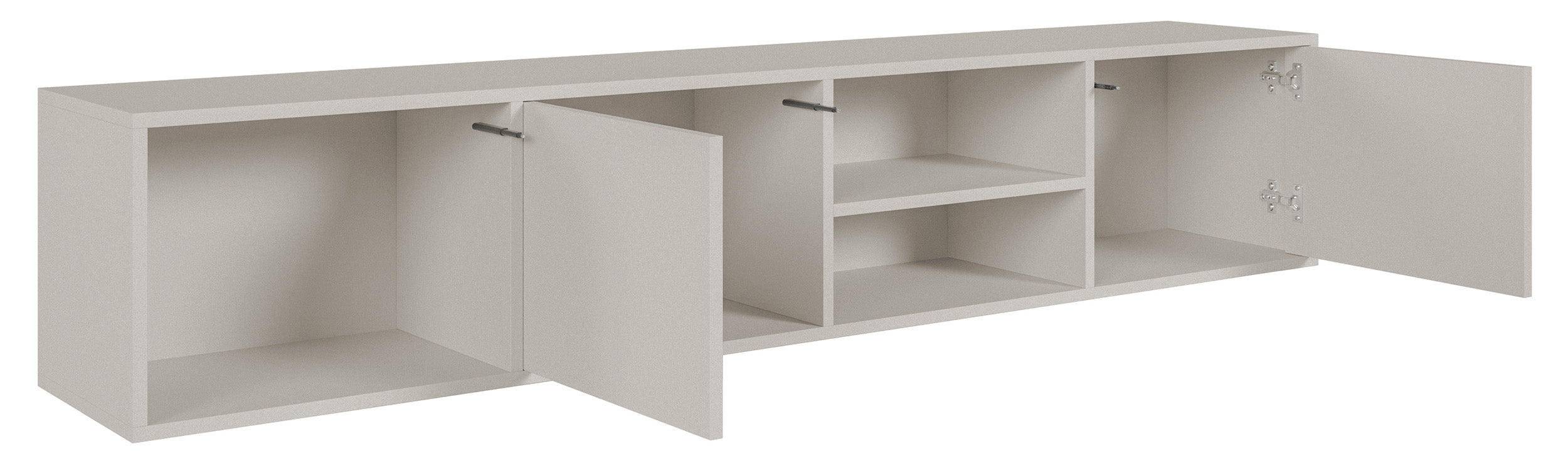 Sanva Hängeschrank für TV mit zwei Türen und drei Fächern, 200 cm, Kaschmir