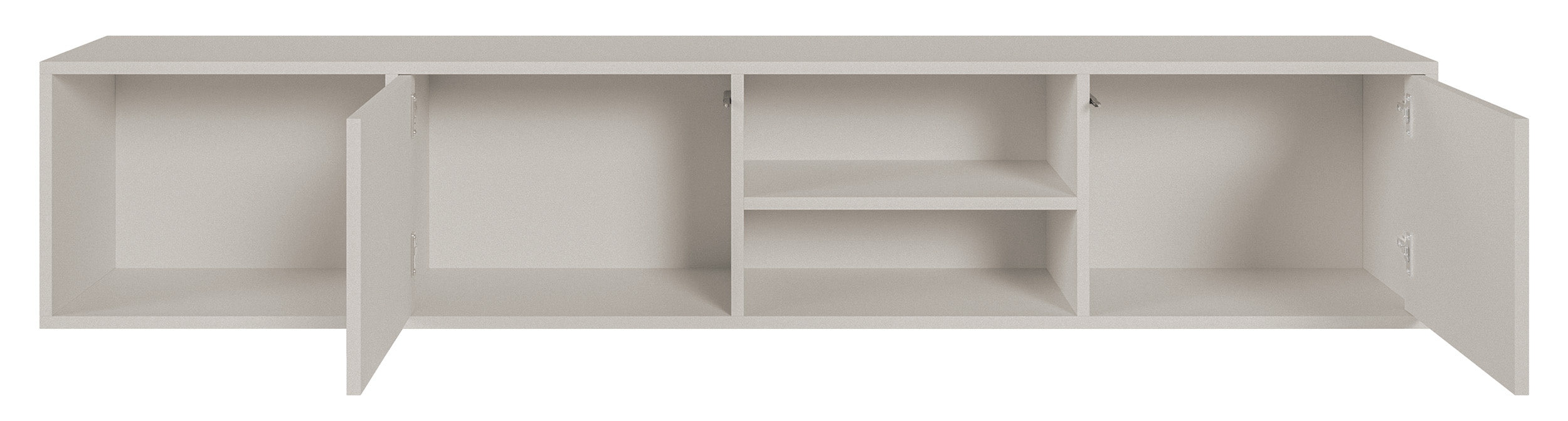 Sanva Hängeschrank für TV mit zwei Türen und drei Fächern, 200 cm, Kaschmir