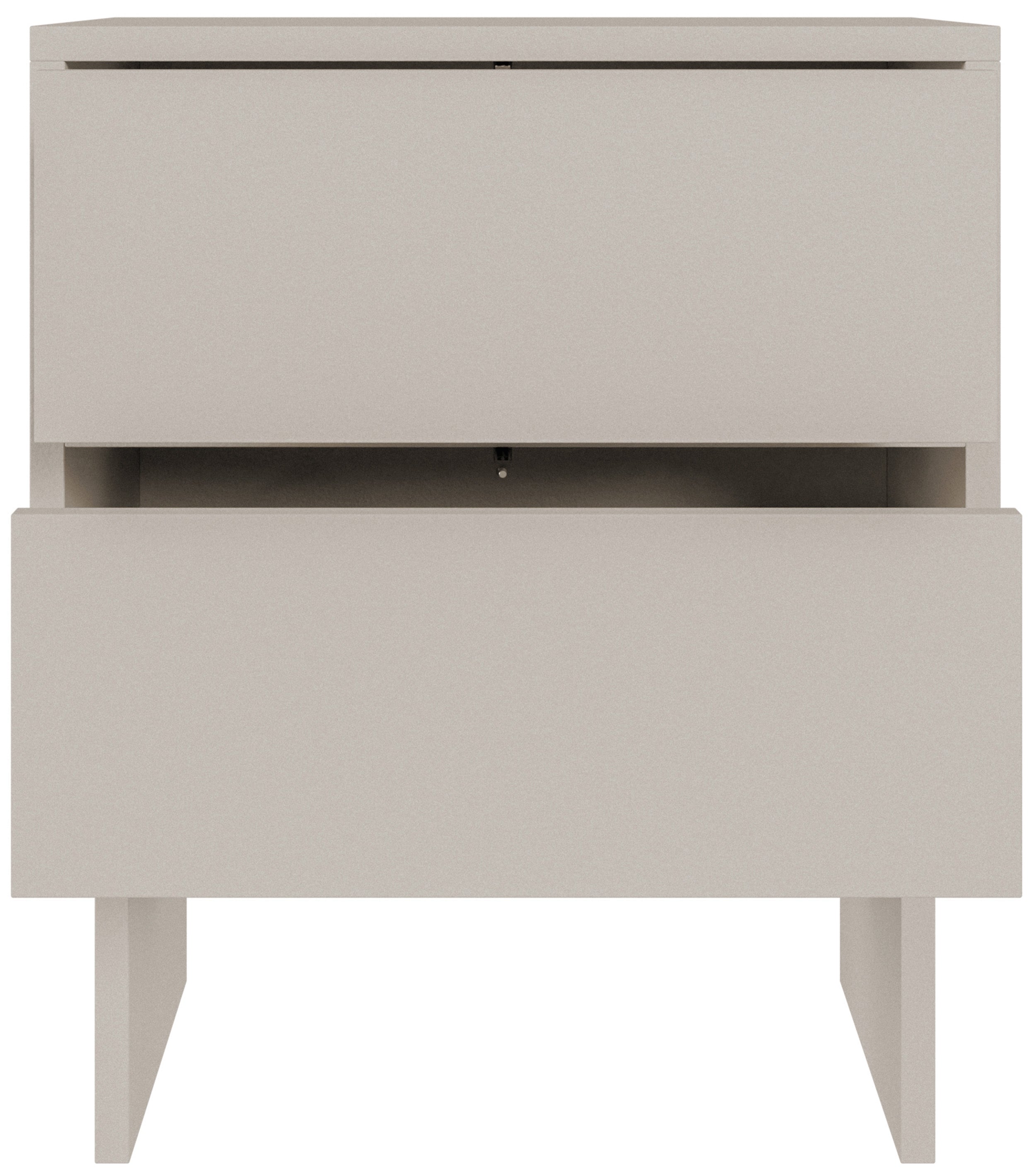 Nachttisch Sanva mit zwei Schubladen, 50 cm, Kaschmir