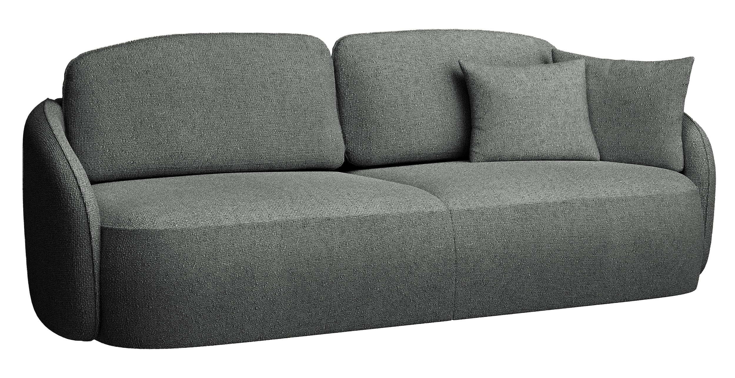 Dreisitziges ausklappbares Sofa Savoy mit Stauraum, dunkelgrauer hydrophober Chenillebezug