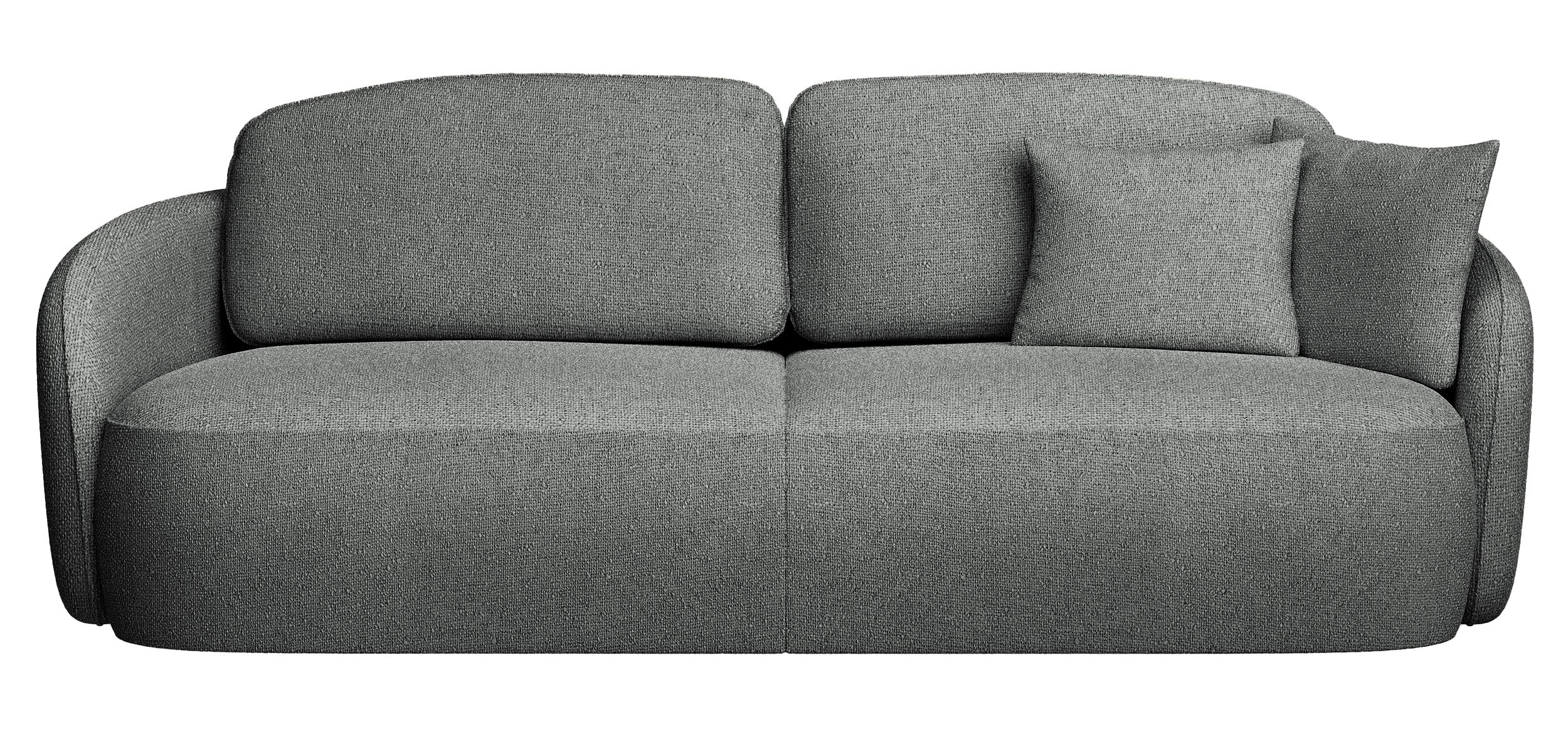 Dreisitziges ausklappbares Sofa Savoy mit Stauraum, dunkelgrauer hydrophober Chenillebezug