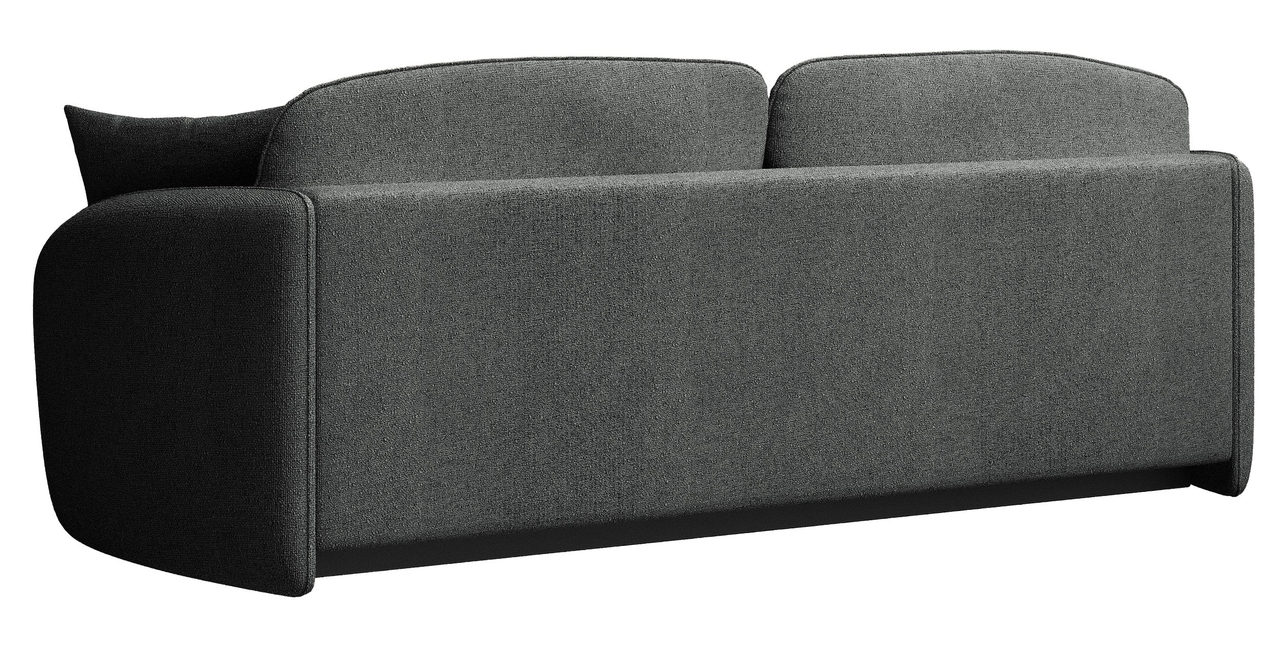 Dreisitziges ausklappbares Sofa Savoy mit Stauraum, dunkelgrauer hydrophober Chenillebezug